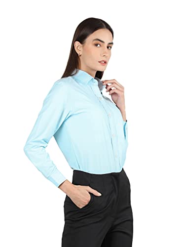 Image of CHKOKKO Women Solid Polycotton Regular Formal Shirt