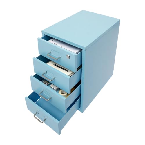 Image of 4 Drawer File Cabinet with Lock Steel Mobile Filing Cabinet for Office Home