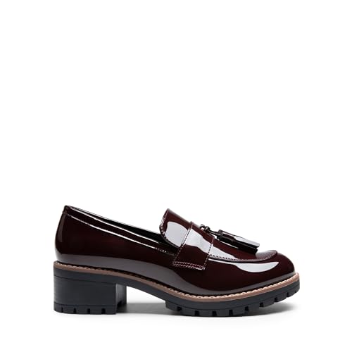 Image of DREAM PAIRS Women's Chunky Loafers Business Casual Shoes | Comfortable Slip-on Loafers for Women with Round-toe Design and Tassels, Work Office Dressy Shoes