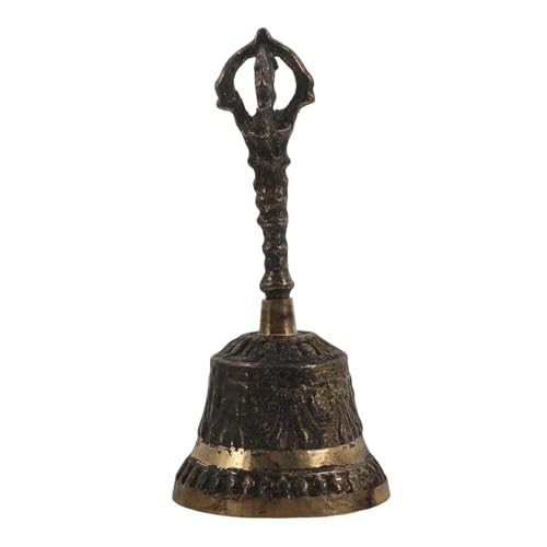 DOITOOL Hand Ring Bell for Large Adults with Ringer Oval Swinging Jingle Jingling Steel Metal Hand Bell Interesting Hand Bell Hand-Cracked Bell Copper