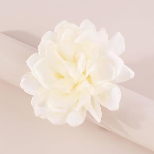 Image of Large Red Rose Flower Brooches Pins for Women Dainty Satin Fabric Brooches Big Camellia Flower Brooch Wedding Party Clothing Pin Accessory Jewelry