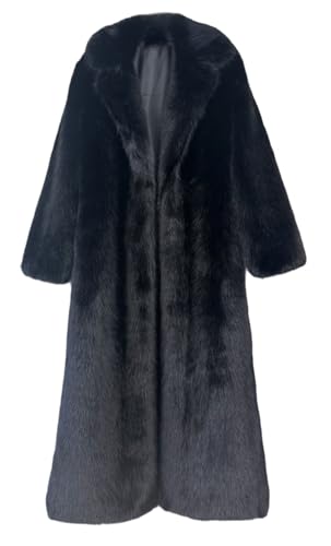 Women's Shaggy Faux Fur Maxi Overcoats Cardigan,Fluffy Mid Outwear Parka Long Coats