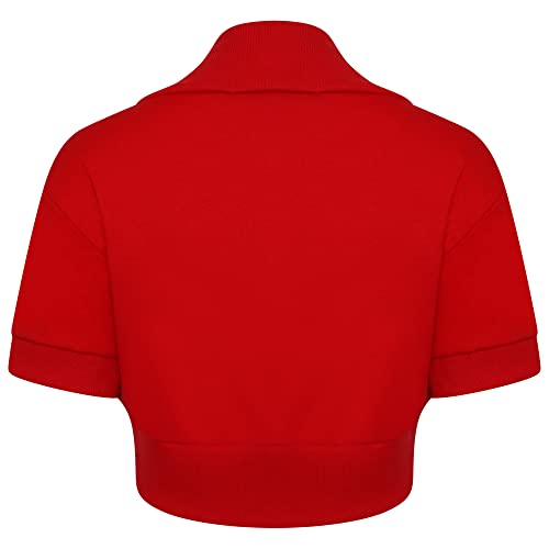 Image of Loxdonz Girl's Short Sleeve Shrug Childrens Kids Cotton Cardigan Bolero Shrug Jacket