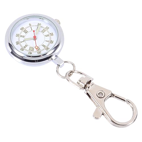 JEWEDECO 1個 ナーステーブル デジタルフォブウォッチ カラビナ懐中時計 キーホルダー懐中時計 鍵 看護懐中 ポケットキーホルダーウォッチ スト の素材: 合金 Silver