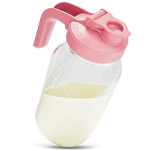 County Line Kitchen Breast Milk Pitcher for Fridge – Wide Mouth, 2 Quart (64 oz) Mason Jar – Heavy Duty Breastmilk Storage Container, Leak Proof, Sturdy – Baby Formula Mixer Pitchers