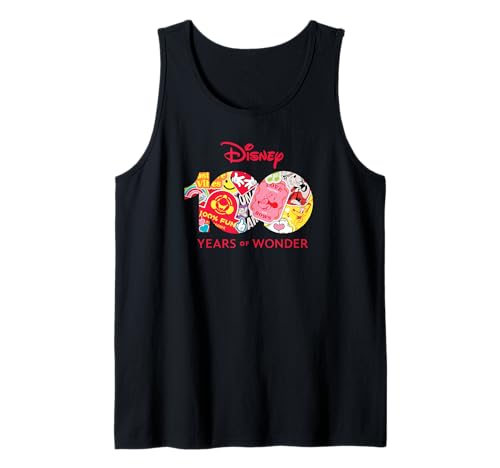 Disney 100 Years of Wonder Logo Happy Faces Tank Top sin mangas transpirable para verano