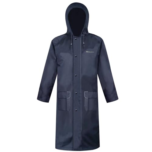 Men’s Long Hooded Raincoat – Waterproof Rain Jacket for Work & Outdoor Use