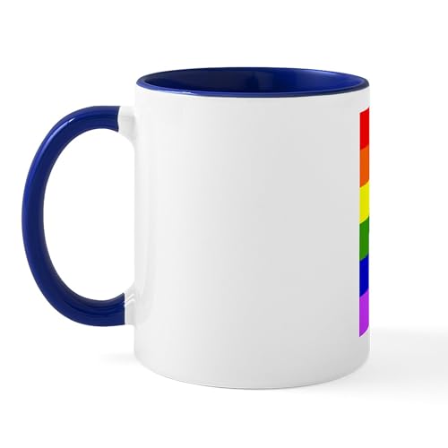 Taza de cerámica CafePress con bandera Rainbow Pride 11 oz miniatura 2