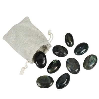 HomArt Labradorite Pebble Hand Carved Natural Labradorite