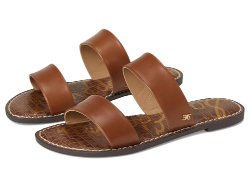 Sam Edelman Women's Gala Flat Sandal, Rich Cognac Leather, 8 Wide
