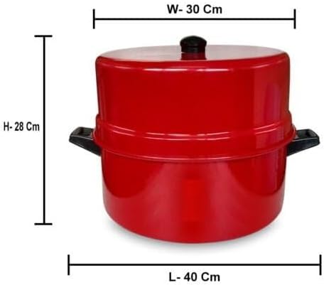 Premium Thermal Rice Cooker, Red Aluminium with Stainless Steel Pot, Multi-Purpose Casserole, 8-12 Hour Heat Retention (1 Kg Capacity)
