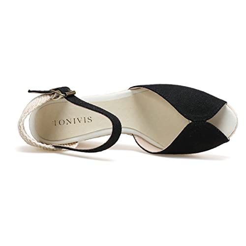 Image of Women's Espadrille Wedge Sandals Closed Toe Lace-Up Shoes