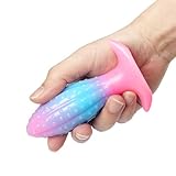Analplug Leuchtender Buttplug Flüssiger weiches Silikon Anal Butt Plug Glühend im Dunkeln Max Durchmesser 7in Analdildo mit Glitzerpluver und Beulen Anal Trainer Homosexuell Fetisch Masturbation S
