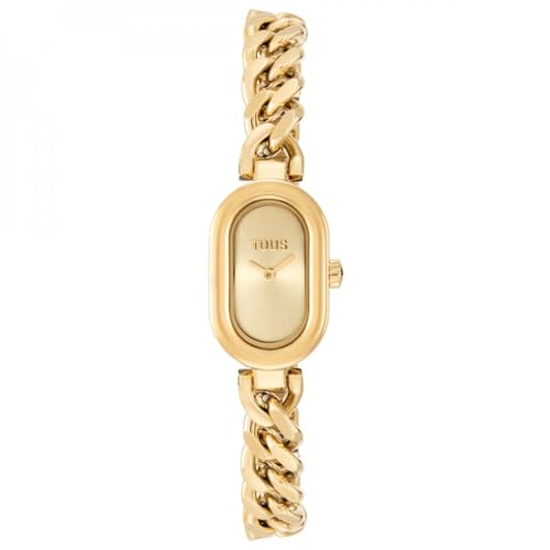 Imagen de TOUS Reloj analógico Joya con Brazalete Cadena de Acero Dorada Oval Time