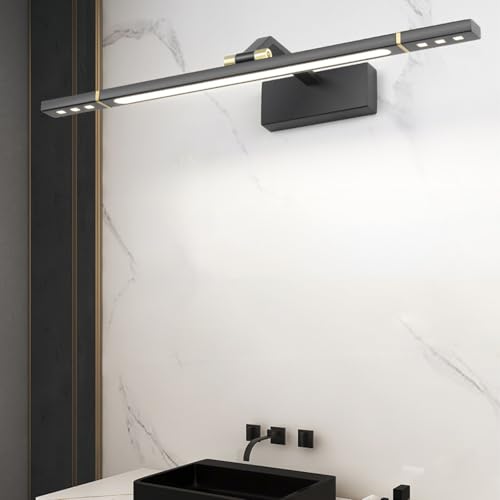 Lámpara de espejo LED regulable de 43cm dorada para baño y maquillaje 7