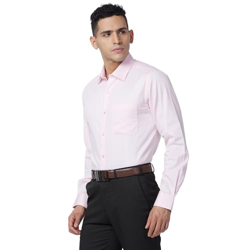 Image of Raymond Slim Fit Pure Cotton Structure Pattern Semi Cut Away Collar Formal Shirt