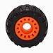 Baglaum Off Road Skateboard Longboard Wheels (Set of 8 Contains Bearing Sleeve), Black & orange