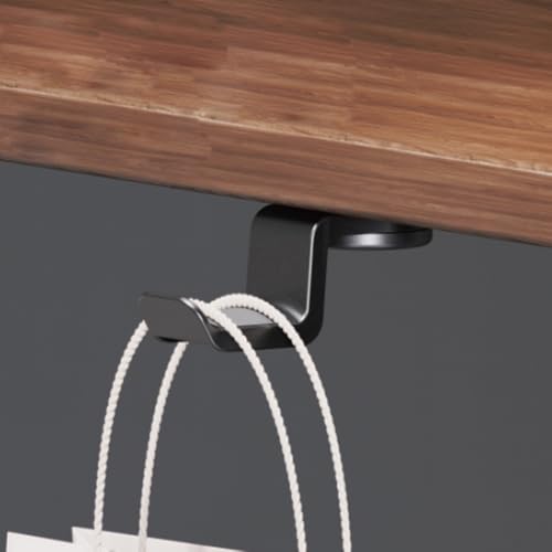 Soporte para auriculares bajo el escritorio, gancho giratorio de 360° ajustable, ligero, fabricado en nailon reforzado con fibra, para escritorio y mesa, ideal para estudiantes, con capacidad de 50 lb y fijación mediante tornillos miniatura 5