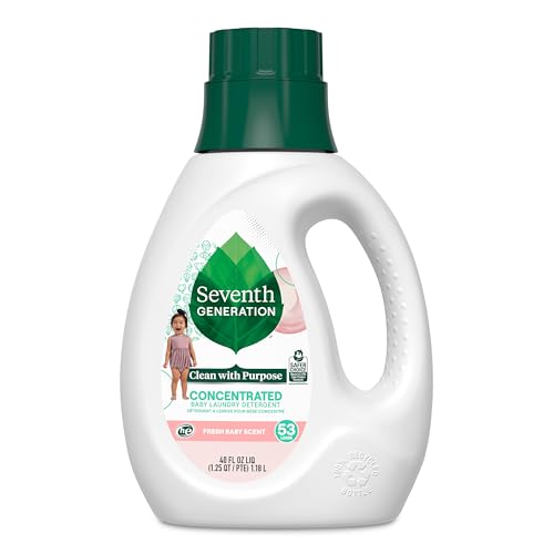 Seventh Generation Concentrated Baby Laundry Detergent, Stain Fighting Formula, Fresh Scent, 40 oz (53 Loads) by Seventh Generation - Used condition - US$12.90