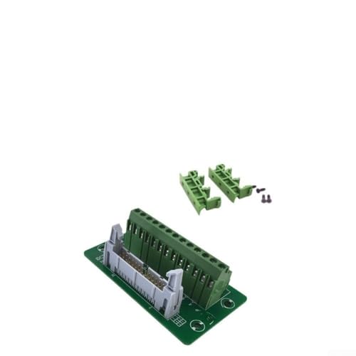 IDC Adaptateur de bornier à 26 broches avec support pour montage sur rail DIN, 86 x 51 mm, connecteur électrique IDC-26P en cuivre vert pour systèmes PLC
