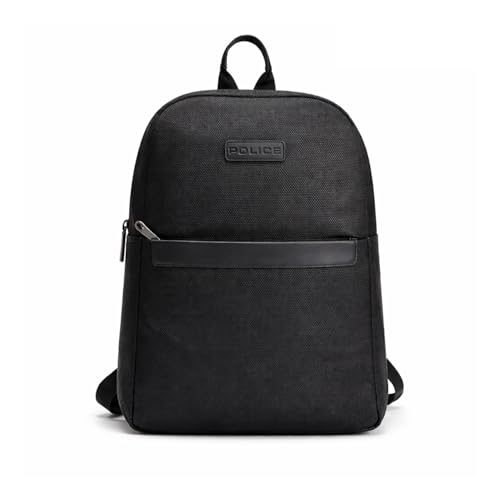 Image of Police Archelo Premium Laptop Backpack - Sleek 15L Laptop Backpack Bag for Men | Durable Vegan Leather Materiel | Office & Travel Ready (Black)