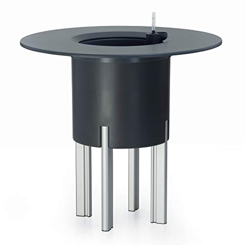 Mondum Kit Mediterraneo, 75RA: Jardinera Modular, 75h Patas Aluminio Color Plata y Mesa Redonda, Antracita Cover