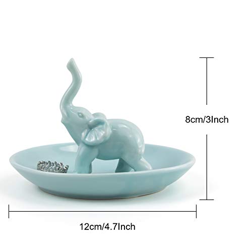 Image of PUDDING CABIN Elephant Gifts for Women Mom, Blue Elephant Ring Holder for Jewelry, Christmas Birthday Gifts for Women Mom Her, Engagement Ring Holder Wedding Gifts