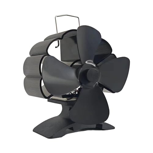 Ventilador para chimeneas de 4 hojas, sin electricidad, ventilador de chimenea alimentado por calor para quemadores de leña