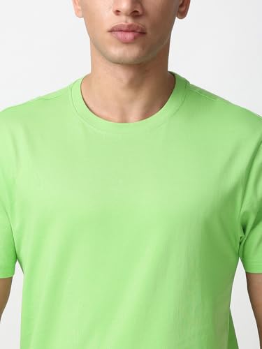 Image of Bewakoof Men's 100% Cotton Solid Regular Fit Half Sleeve Round Neck T-Shirt | Tshirt for Men Cotton| Casual Wear | Street Wear