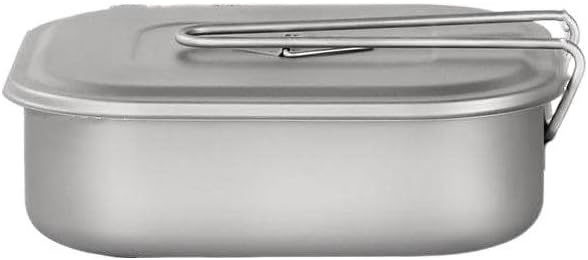 1PC Pure Titanium Lunch Box 1100ML Outdoor Portable Square Lunch Box，1100ml