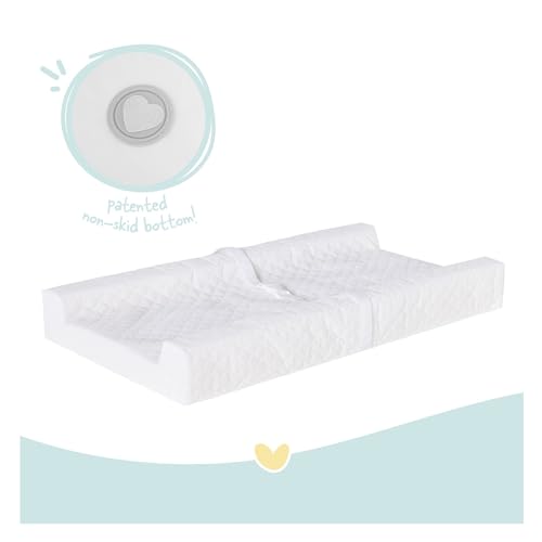 Image of Regalo Baby Basics Non-Slip Infant Changing Pad with Patented Easy-Grip System – Water Resistant Cover, Compatible with Standard Changing Pad Covers and Dressers, Safe and Secure, White