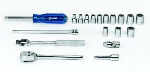 Williams WSM-19HFTB 19-Piece 1/4-Inch Drive Socket and Drive Tool Set with Toolbox