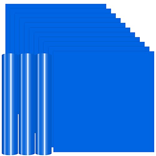14-Pack 12" x 12" Blue Permanent Adhesive Vinyl Sheets