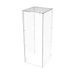 FixtureDisplays® 5-Sided 11.5x11.5x30 Clear Pedestal Acrylic Box Plexiglass Raffle Ticket Box Lucite Pedestal Dump Bin, Donation Bin New Knock Down Design 100852NEW