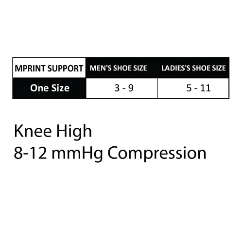 Cherokee Men’s Compression Socks, 10-15 mmHg Knee High, Colorful Print, Lightweight, 1 Pair Pack - MPRINTSUPPORT3