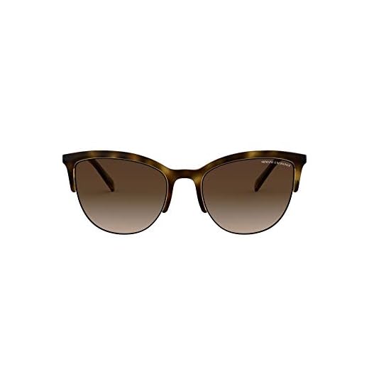 A|X Armani Exchange Women's AX4083S Round Sunglasses, Havana/Brown Gradient, 54 mm