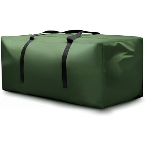 Moutosne Christmas Tree Storage Bag Fits 9-12 ft Tall Christmas Tree, Outdoor Patio Cushion Storage Bag 420D Oxford Waterproof Extra Large with Zipper and Handles 68x30x20 Inches (Green, 1P) Cover