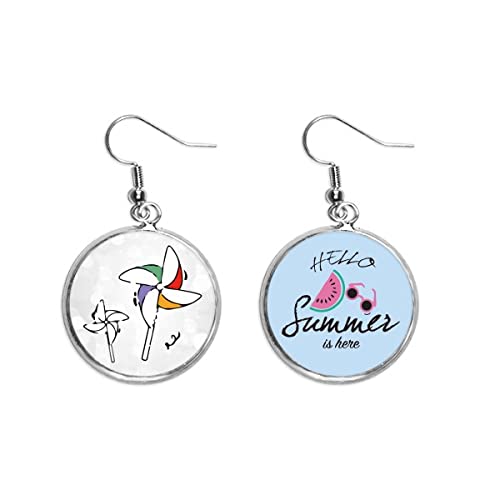 Pendientes de sandía ligeros que no pesan en el lóbulo con diseño de molino de viento