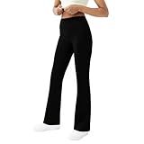 Sport-Leggings für Damen, Fitness-Hose, weites Bein, Yogahose, Damen-Kleiderhose mit Taschen, hohe Taille, lockere Freizeithose, Kleidung für Workout, Alltag, Schwarz , M
