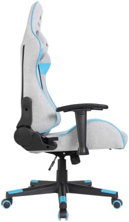 Oversteel ULTIMET - Professional Gaming Chair, Breathable Fabric, 2D Armrests, Height Adjustable, 180º Reclining Backrest, Gas Piston Class 3, Up to 120Kg, Grey and Blue, Colour: Grey and Blue