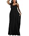 OFEEFAN Maxi Dresses for Women 2025 Summer Dress Outfits Women Beach Fashion Spaghetti Strap Wedding Guest Dress Black Dresses L
