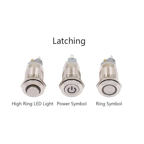 Bouton métallique 12mm 5V LED blanche étanche avec interrupteur autobloquant - 4