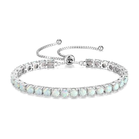FANCIME October Opal Tennis Bracelet for Women Cover