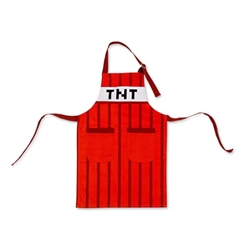 Tablier de cuisine Minecraft TNT rouge pour jeunes apprentis chefs et fans de jeux vidéo