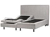  Lit Double Ajustable Moderne en Tissu 180 x 200 cm Electrique Réglable avec Télécommande Gris Clair Duke II