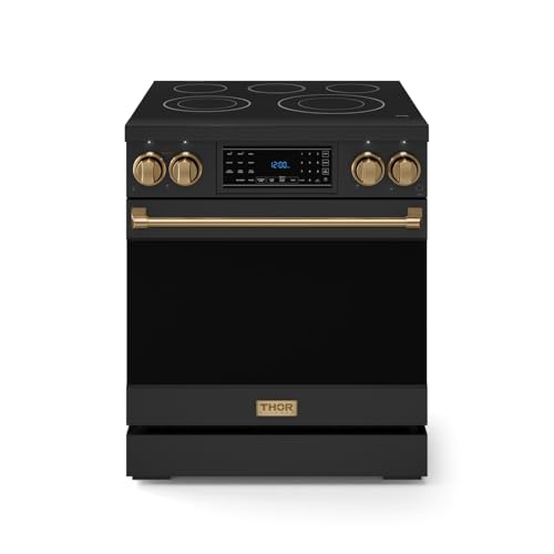 Gordon Ramsay by THOR Kitchen 30 Inch Professional Electric Range with Tilt Panel Touch Control in Black/Bronze