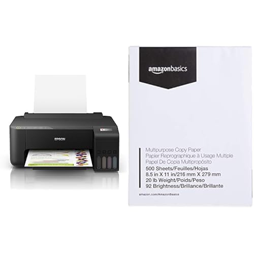 Epson Ecotank Impresora a Color L1250 con Paquete de 500 Hojas Tamaño Carta Amazon Basics