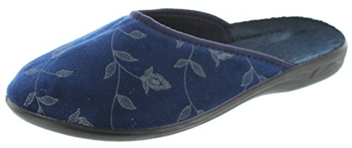 Womens Closed Toe Flower Design Slippers