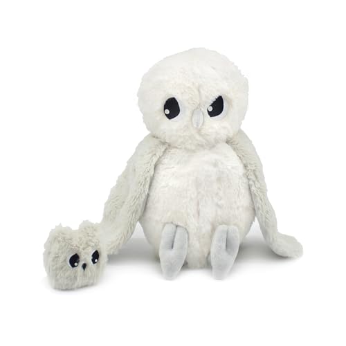 Cadeau naissance chouette peluche blanche maman bebe 24cm