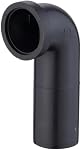 Garbage Disposal Elbow Replacement Kit with Flange and Gasket, Plastic Drain Outlet Fitting for InSinkerator and Waste King, 3.8"" x 1.5"", Black single